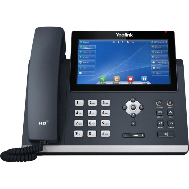 IP-телефон Yealink SIP-T48U, цв экран, 2 USB, 16 аккаун., PoE, GigE, без БП