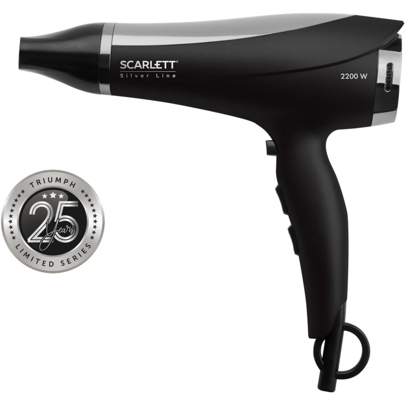 Фен SCARLETT SC-HD70I76, 2200Вт, черный