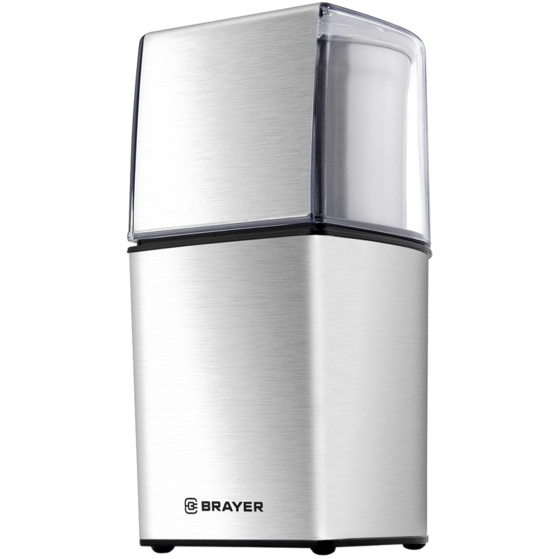Кофемолка BRAYER BR1181, 2 ножа для мяг. и твер., 70 г.,Мощн. 200 Вт, нерж