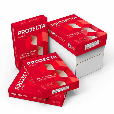 Бумага офисная А4, 80 г/м2, 500 л., марка А, PROJECTA ULTRA, 162% (CIE)