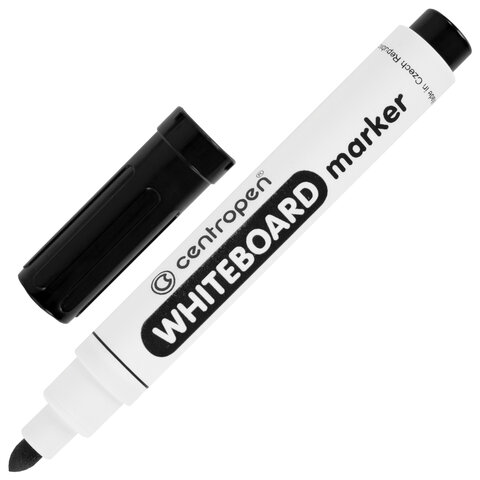 Маркер стираемый для белой доски ЧЕРНЫЙ, CENTROPEN "Dry-Wipe", 2,5 мм, 8559