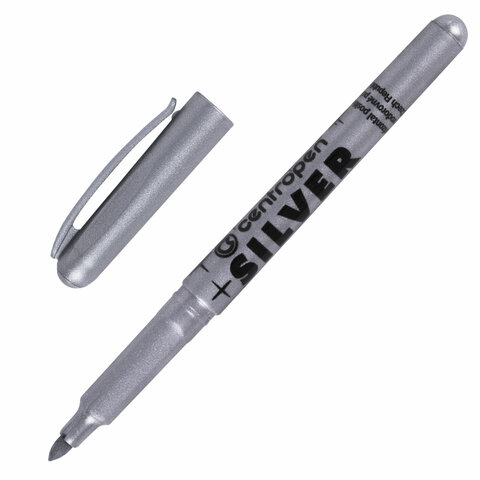 Маркер для декорирования СЕРЕБРЯНЫЙ CENTROPEN, круглый наконечник, 1,5-3 мм, 2690