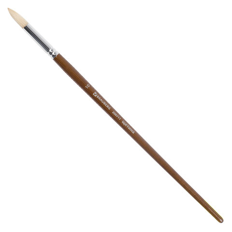 Кисть художественная профессиональная BRAUBERG ART CLASSIC, щетина, круглая, № 10, длинная ручка