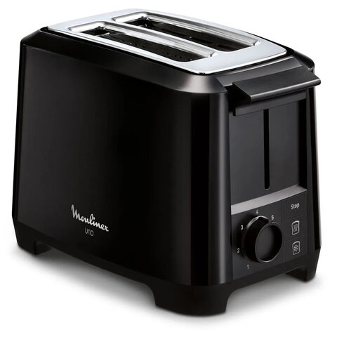 Тостер MOULINEX LT140811, 800 Вт, 2 тоста, 7 режимов, пластик, черный