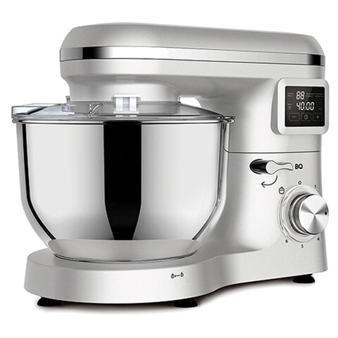 Миксер планетарный BQ (БИ-КЬЮ) MX640, 1600 Вт, 6 скоростей, 3 насадки, металлическая чаша 6 л, серебро