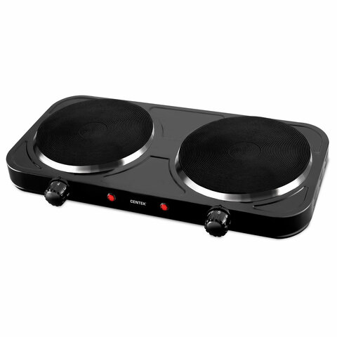 Настольная электрическая плита CENTEK CT-1507, 2000Вт, 2 конфорки, 5 режимов нагрева, черная