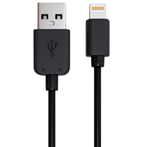 Кабель USB 2.0 – Lightning, 1 м, RED LINE, для подключения портативных устройств, черный