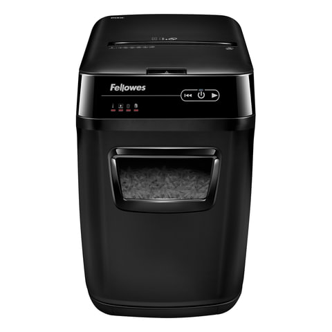 Уничтожитель (шредер) FELLOWES AUTOMAX 200C, 4 уровень секретности, фрагменты 4х38 мм, 200 листов, корзина 32 литра, FS-465