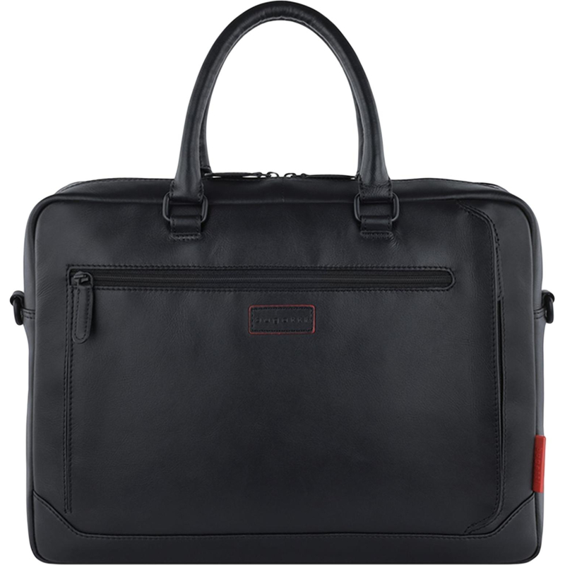 Портфель мужской BUGATTI Clark, черн,кожа/полиэст,40х9,5х29см,10л, 49235301